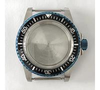 ZONABSQQ Caja de reloj con espejo acrílico, caja de acero inoxidable, repuestos for caja NH35, movimiento mecánico NH36, cubierta de carcasa de reloj de 39,5 mm(Black Striped Circle)