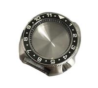 ZONABSQQ Caja de reloj con espejo de cristal de zafiro, 41 mm, anillo interior negro, caja de acero for NH35/NH36.(Black White)