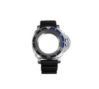 ZONABSQQ Caja de reloj de 42 mm + correa de acero inoxidable NH35/NH36/4R/7S, correa de goma for piezas de modificación de reloj.(12)