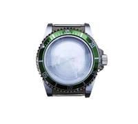 ZONABSQQ Caja de reloj de acero inoxidable de 39,5 mm con cubierta de acrílico for reemplazo de movimiento mecánico NH35 NH36.(Green1)