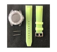 ZONABSQQ Caja de reloj de plástico de 40 mm + correa de caucho for movimiento NH35/NH36