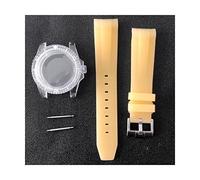 ZONABSQQ Caja de reloj de plástico de 40 mm + correa de caucho for movimiento NH35/NH36