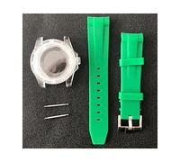 ZONABSQQ Caja de reloj de plástico de 40 mm + correa de caucho for movimiento NH35/NH36