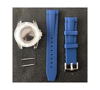 ZONABSQQ Caja de reloj de plástico de 40 mm + correa de caucho for movimiento NH35/NH36