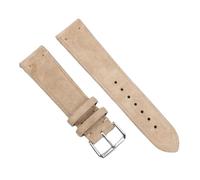 ZONABSQQ Correa de reloj de cuero de 18mm, 20mm, 22mm y 24mm, correa de reloj de ante Vintage, repuesto de Color bronceado, gris y Beige for relojes de hombre y mujer(Beige,22mm)