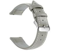 ZONABSQQ Correa de reloj de cuero de liberación rápida, correas de reloj de 18mm/20mm/22mm for hombres y mujeres(Gray White Silver,18mm)
