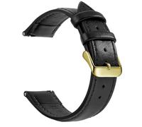 ZONABSQQ Correa de reloj de cuero de liberación rápida, correas de reloj de 18mm/20mm/22mm for hombres y mujeres(Black Gold,22mm)