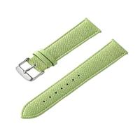 ZONABSQQ Correa de reloj de cuero Pulsera de reloj hecha a mano for hombre y mujer(Avocado Green,16mm)