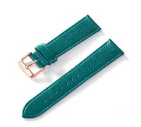 ZONABSQQ Correa de reloj de cuero Pulsera de reloj hecha a mano for hombre y mujer(Peacock green rose,18mm)