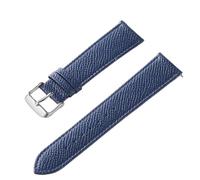 ZONABSQQ Correa de reloj de cuero Pulsera de reloj hecha a mano for hombre y mujer(Royal blue,22mm)