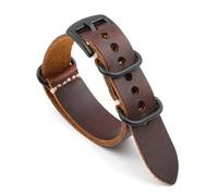 ZONABSQQ Correa de reloj de cuero vintage, accesorios de repuesto de ajuste de correa de reloj de 20mm, 22mm y 24mm de largo(Red Brown A,24mm)