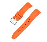 ZONABSQQ Correa de reloj de goma 18 mm 19 mm 20 mm 21 mm 22 mm 23 mm 24 mm Correas de reloj de liberación rápida(Orange silver,24mm)