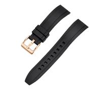 ZONABSQQ Correa de reloj de goma 18 mm 19 mm 20 mm 21 mm 22 mm 23 mm 24 mm Correas de reloj de liberación rápida(Black gold,21mm)