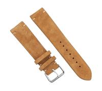 ZONABSQQ Correa de reloj hecha a mano de piel de ante, repuesto de correa de reloj Vintage de 18mm, 20mm, 22mm y 24mm for relojes de hombre y mujer(Tan,22mm)