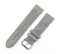 ZONABSQQ Correa de reloj hecha a mano de piel de ante, repuesto de correa de reloj Vintage de 18mm, 20mm, 22mm y 24mm for relojes de hombre y mujer(Gray-side wire,22mm)