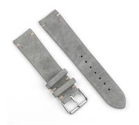 ZONABSQQ Correa de reloj hecha a mano de piel de ante, repuesto de correa de reloj Vintage de 18mm, 20mm, 22mm y 24mm for relojes de hombre y mujer(Gray.,24mm)