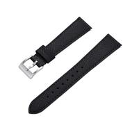 ZONABSQQ Correas de reloj de cuero Correas de reloj de cuero 18/19/20/21/22/23/24 mm Correa Relojes de pulsera Accesorios de reloj(Black-Silver Buckle,23mm)