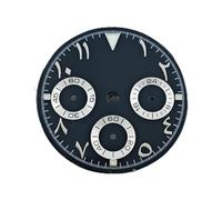 ZONABSQQ Esfera de reloj con números arábigos de 29 mm, esfera de alta calidad for movimiento VK63, logotipo personalizado, incluye kit de herramientas for marcar VK63.(B Black)