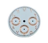 ZONABSQQ Esfera de reloj con números arábigos de 29 mm, esfera de alta calidad for movimiento VK63, logotipo personalizado, incluye kit de herramientas for marcar VK63.(A White Rose Gold)