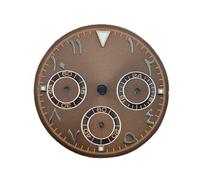 ZONABSQQ Esfera de reloj con números arábigos de 29 mm, esfera de alta calidad for movimiento VK63, logotipo personalizado, incluye kit de herramientas for marcar VK63.(E Coffee)