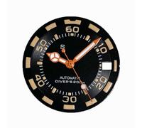 ZONABSQQ Esfera de reloj con puntero de 28,5 mm y 4R, compatible con movimiento NH35/367S, luz nocturna verde modificada.(C)