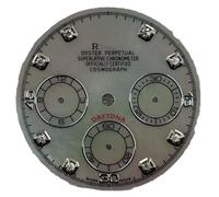 ZONABSQQ Esfera de reloj con tachuelas doradas/plateadas VK63, ajuste de esfera de concha, diámetro de esfera de 28,5 mm, piezas de reparación de reloj(E)