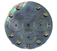 ZONABSQQ Esfera de reloj con tachuelas doradas/plateadas VK63, ajuste de esfera de concha, diámetro de esfera de 28,5 mm, piezas de reparación de reloj(D)