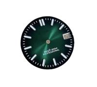 ZONABSQQ Esfera de reloj de 28,5 mm, 4R367S26, con patrón solar, verde luminoso, for NH35SKX007(Black Green1)