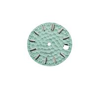 ZONABSQQ Esfera de reloj de 28,5 mm compatible con NH35 y NH36. Esfera verde luminosa plateada con clavos. Esfera gris, verde, azul, rosa, blanca y negra.(Silver Light Blue)