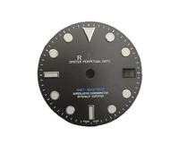 ZONABSQQ Esfera de reloj de 28,5 mm, esfera con alfabeto azul GMT, esfera laminar azul hielo for NH34/35, pieza de reparación de reloj.