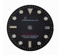 ZONABSQQ Esfera de reloj de 28,5 mm, esfera de 3 pines, esfera iluminada verde, compatible con movimiento H35/34, accesorios de reparación de relojes, logotipo S(5)