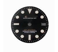 ZONABSQQ Esfera de reloj de 28,5 mm, esfera de 3 pines, esfera iluminada verde, compatible con movimiento H35/34, accesorios de reparación de relojes, logotipo S(4)