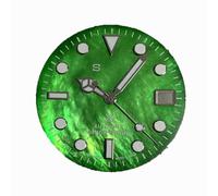 ZONABSQQ Esfera de reloj de 28,5 mm, esfera de concha, esfera laminada verde C3, adecuada for reparación de relojes NH35.(D)