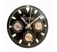 ZONABSQQ Esfera de reloj de 29,5 mm, accesorio de reparación de relojes con tres ojos, esfera multicolor y movimiento VK63 compatible con seis pines.(C)