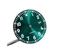 ZONABSQQ Esfera de reloj de 33,5 mm modificada for calibre NH35/NH36/4R/7S. Esfera verde luminosa, con fecha única o sin fecha y logotipo S.(Style1)