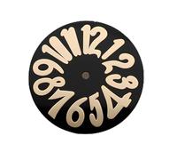 ZONABSQQ Esfera de reloj digital de 33,2 mm con esmalte perlado, esfera y manecillas personalizadas, accesorios for reloj con movimiento NH35.(A2 black gold)