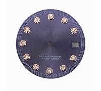 ZONABSQQ Esfera de reloj NH35/36 de 28,5 mm con patrón solar y esfera de diamantes, ideal for reparación de relojes.(20)