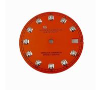 ZONABSQQ Esfera de reloj NH35/36 de 28,5 mm con patrón solar y esfera de diamantes, ideal for reparación de relojes.(5)