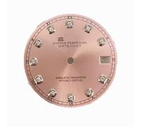 ZONABSQQ Esfera de reloj NH35/36 de 28,5 mm con patrón solar y esfera de diamantes, ideal for reparación de relojes.(21)