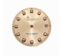 ZONABSQQ Esfera de reloj NH35/36 de 28,5 mm con patrón solar y esfera de diamantes, ideal for reparación de relojes.(11)