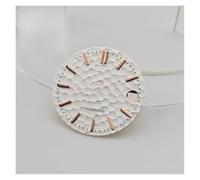 ZONABSQQ Esfera de reloj NH35 de 28,5 mm con textura de panal, esfera luminosa verde, accesorios for el movimiento NH35.(Rose White)