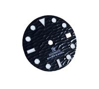 ZONABSQQ Esfera de reloj NH35SKX007 4R367S26 Piezas de actualización Esfera de reloj con patrón de ondas luminosas verdes de 28,5 mm(Black1)