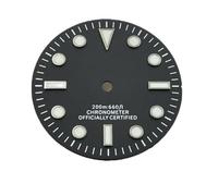 ZONABSQQ Esfera del reloj 28,5 mm, esfera laminar azul verdosa NH35, esfera negra NH36 sin calendario, accesorios for reloj, logotipo S(A)
