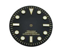 ZONABSQQ Esfera del reloj 28,5 mm, esfera laminar azul verdosa NH35, esfera negra NH36 sin calendario, accesorios for reloj, logotipo S(B)