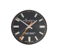 ZONABSQQ Esfera del reloj de 28,5 mm, esfera negra y naranja con logo, esfera azul hielo Lamuir, segundos con función Lightning, calibre 8215/8200/2813