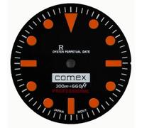 ZONABSQQ Esfera del reloj naranja vintage adaptada for el movimiento NH35 Accesorios del reloj literal Láminas verdes(A)