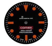 ZONABSQQ Esfera del reloj naranja vintage adaptada for el movimiento NH35 Accesorios del reloj literal Láminas verdes(C)