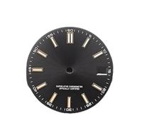 ZONABSQQ Esfera minimalista NH35 de 28,5 mm con fecha y esfera luminosa azul BGW9. Accesorios modificados for movimiento NH35/NH36.(Gold-black)