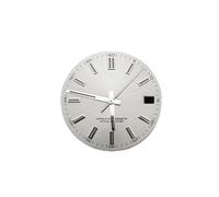 ZONABSQQ Esfera minimalista NH35 de 28,5 mm con fecha y esfera luminosa azul BGW9. Accesorios modificados for movimiento NH35/NH36.(Silver Set)