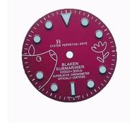 ZONABSQQ Esfera roja de 29 mm con esfera laminar azul hielo for reparación de relojes con movimiento 2813/8200/8215/2824.